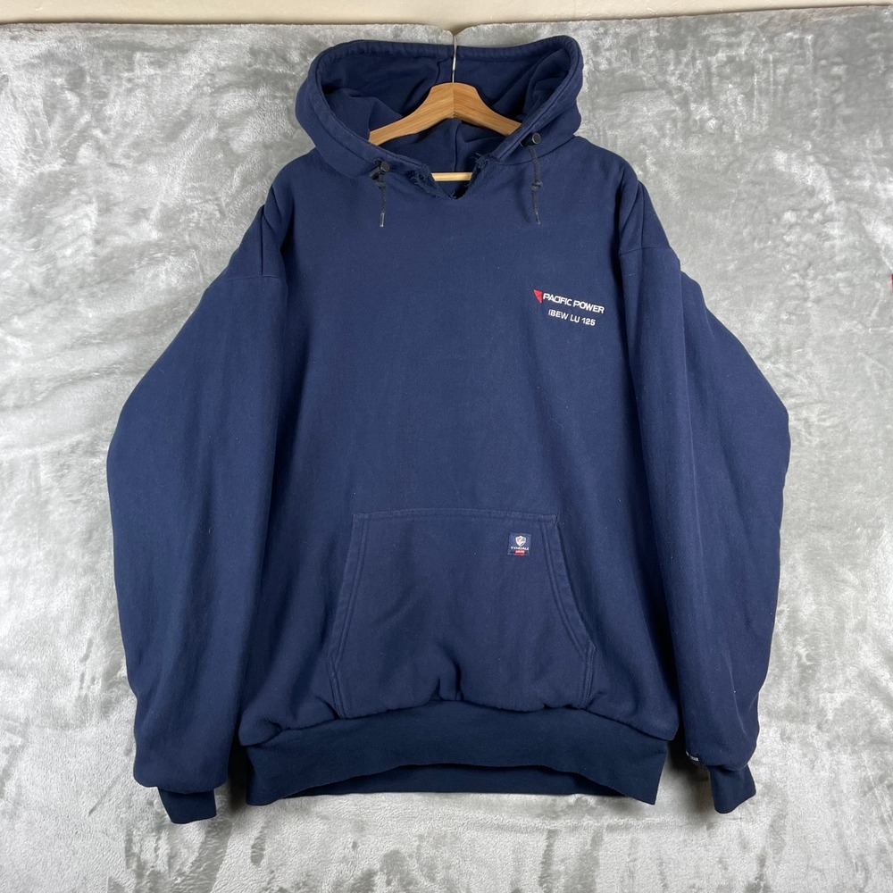 Tyndale Hoodie Mens XL Navy Heavyweight Flame Resistant FRMC Double Face READ